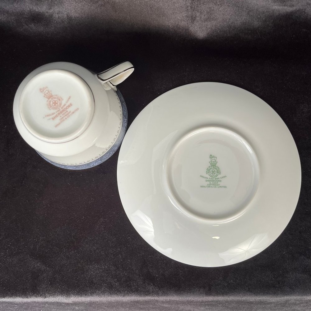 Flat Cup & Saucer Set | Sherbrooke by Royal Doulton - Picture 3 of 4